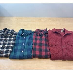 Mens Lot Of Button Down Plaid Shirts J Crew, LL Bean, Abercrombie & Fitch Size M